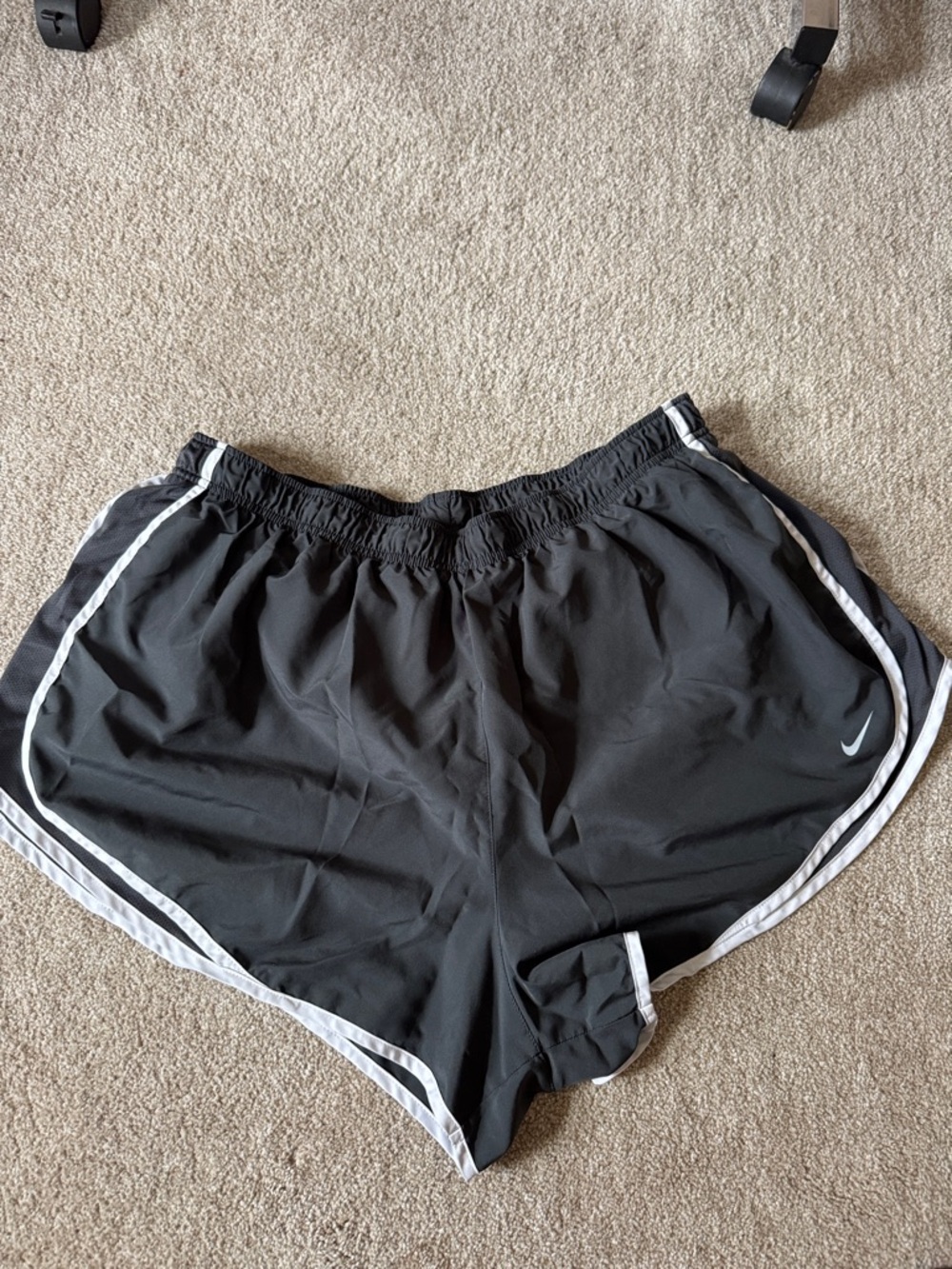Nike Women's dark gray Dri fit Athletic Shorts with White Trim